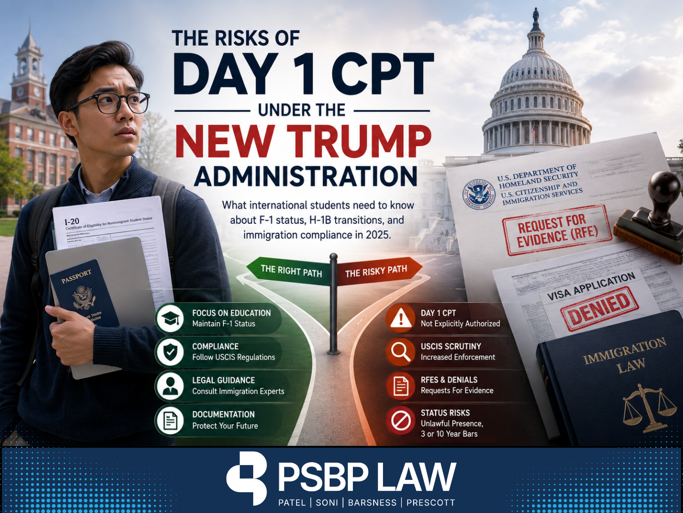 Immigration attorney explaining risks of Day 1 CPT under current U.S. policy environment for international students