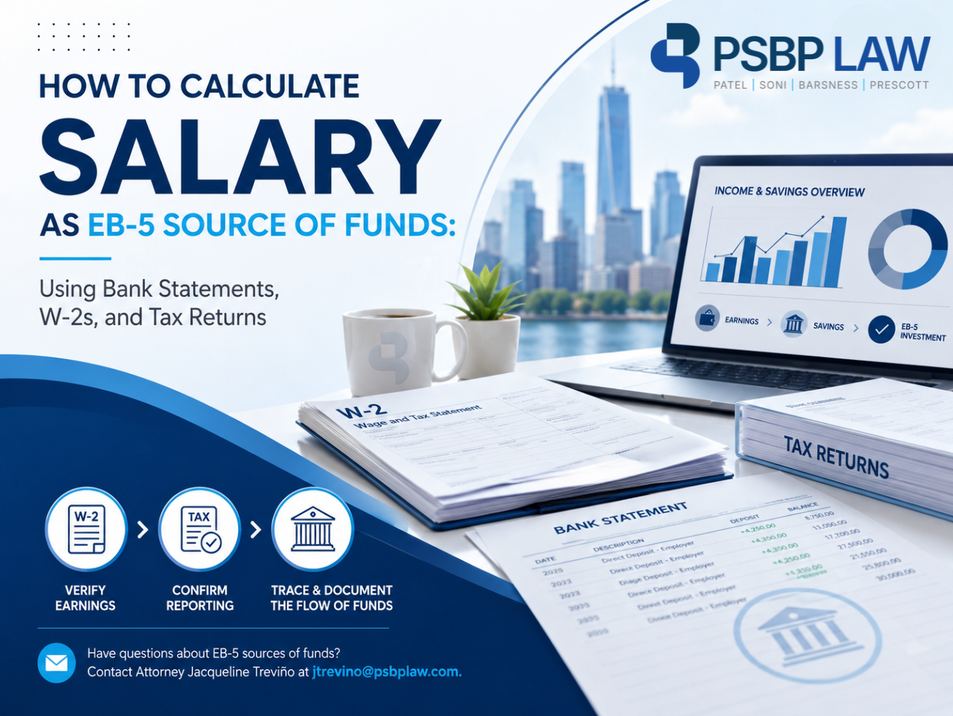 How to calculate salary as an EB-5 source of funds using W-2 forms, tax returns, and bank statements to trace investment capital for USCIS compliance.