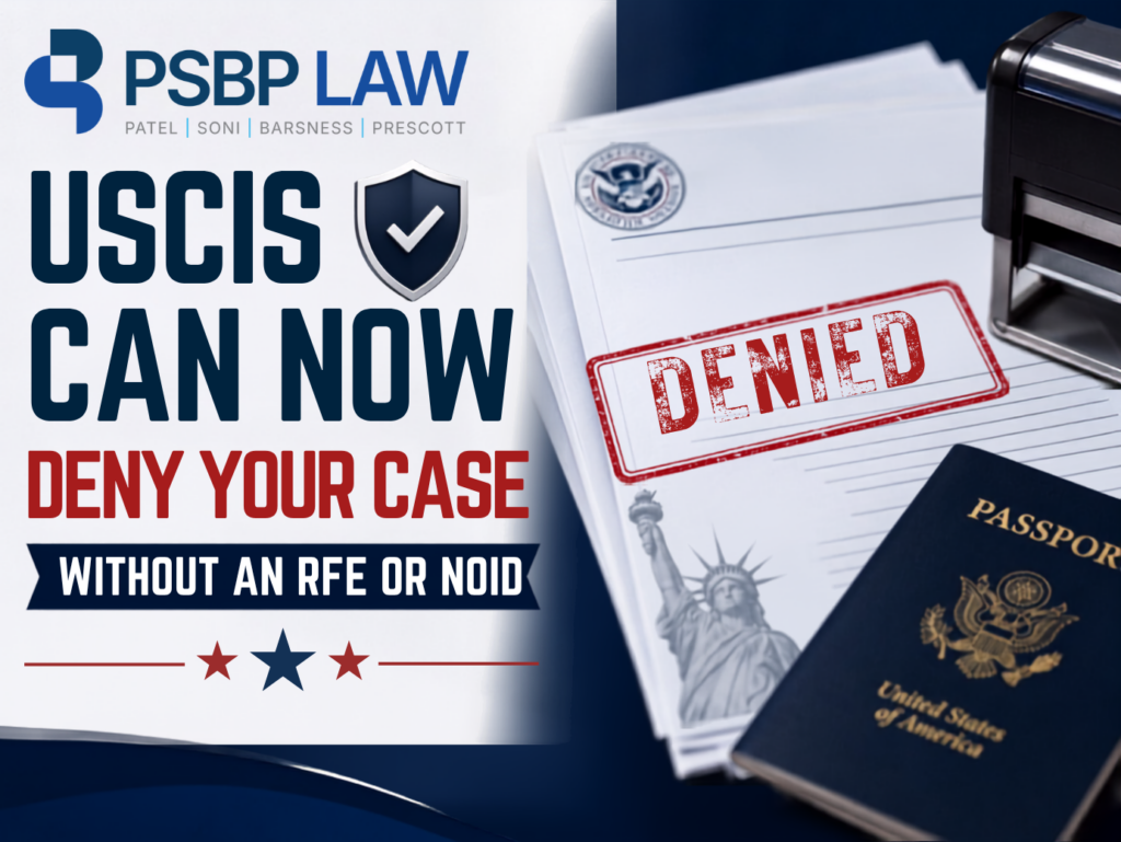 USCIS policy update warning that cases may be denied without an RFE or NOID if initial filings are incomplete.